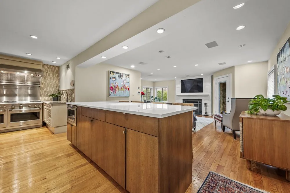 Kitchen & island at Scarsdale estate