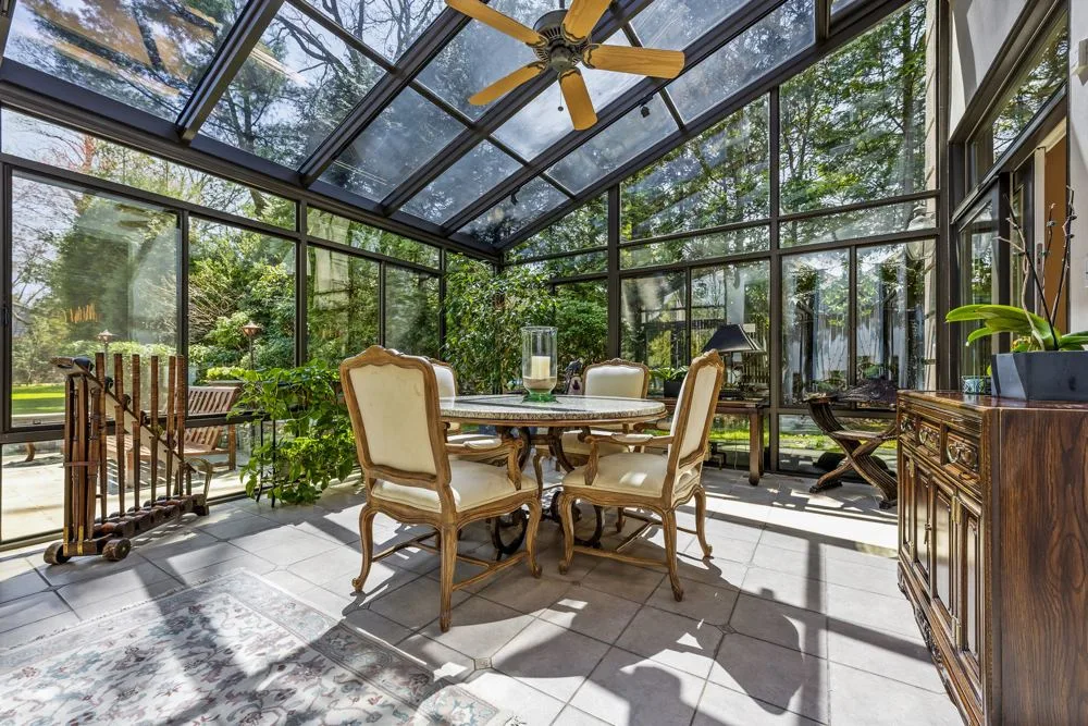 Glass conservatory at Scarsdale estate