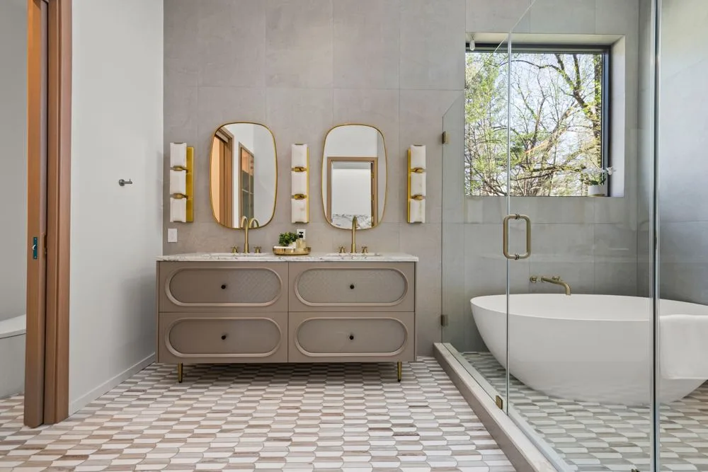 Bathroom sanctuary at Short Hills mansion