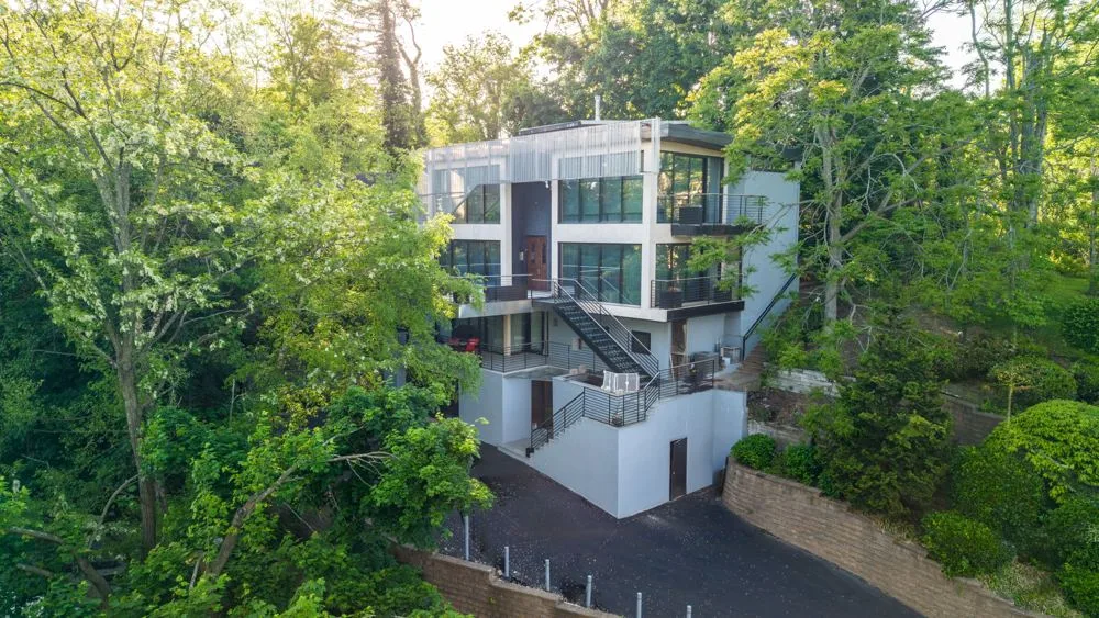 Architecture in the trees at Modern architectural home