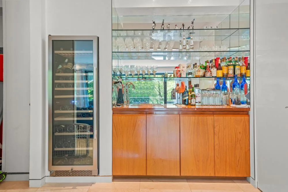 Interior detail at Modern architectural home