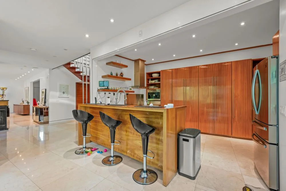 A connected kitchen at Modern architectural home