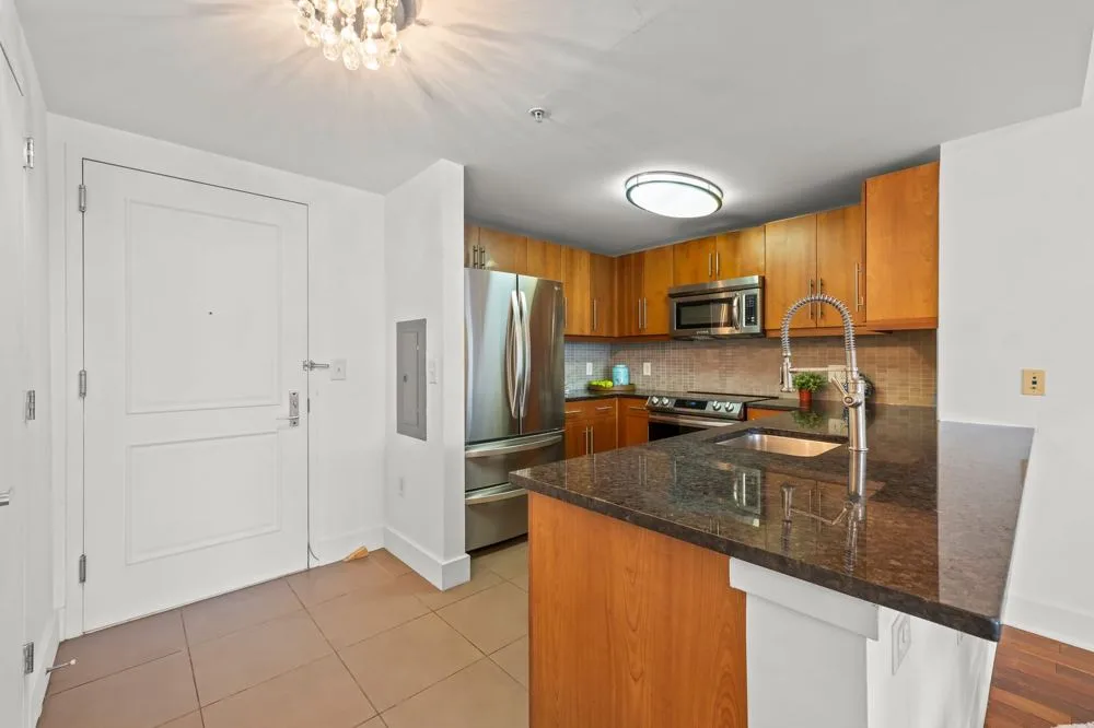 Kitchen perspective at Staged city residences
